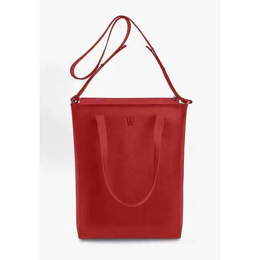Шкіряний шоппер Nancy червоний - фото 1