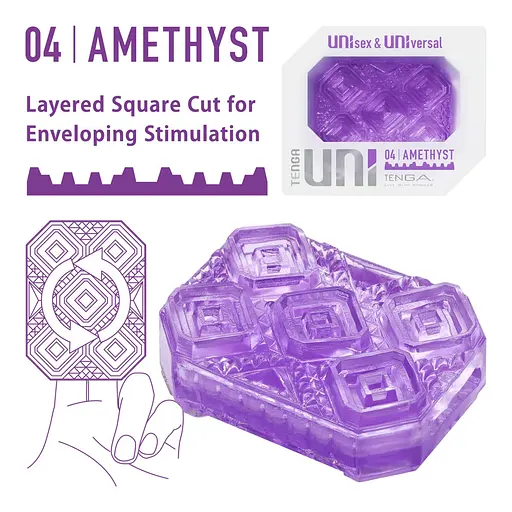 Мастурбатор Tenga Uni 04 Amethyst фиолетовый - фото 2