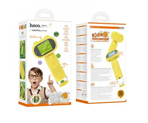 Детский микроскоп HOCO DV206 800mAh 1080P 500 кратное увеличение Желтый - фото 4