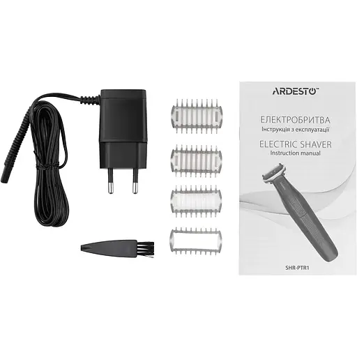 Електробритва Ardesto One blade, Li-Ion, 3 насадки, чорний - фото 7