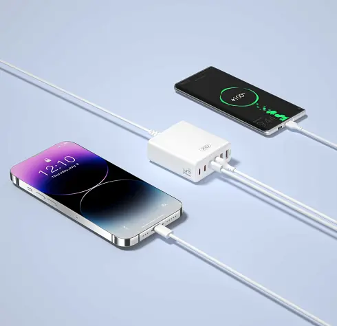 Зарядний пристрій XO L133 75W GaN 3A+3C 6 портів Desktop Fast Charger with 1.5M Power Cord - фото 4