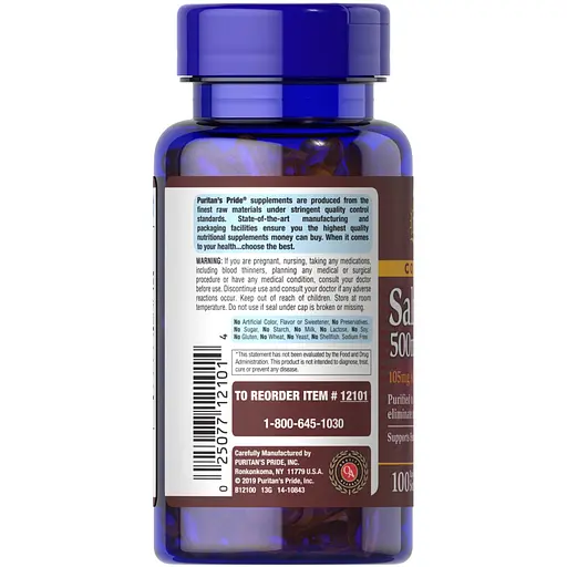 Жирные кислоты Puritan's Pride Salmon Oil 500 mg, 100 капсул - фото 3