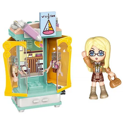 Детский конструктор Девочка с комнатой Bambi 34012 с аксессуарами Школьница - фото 1