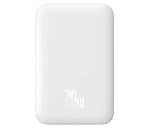Павербанк BASEUS Magnetic Mini Wireless 20000 mAh 20W с беспроводной зарядкой Qi 15W Белый - фото 4