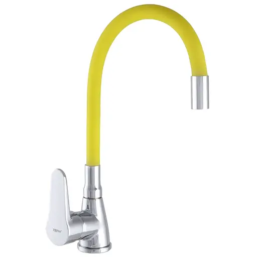 Змішувач для кухні Zerix SOP7 146 з жовтим гнучким виливом ZX2661 Хром - фото 1