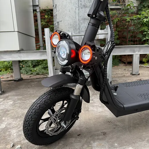 Электросамокат EVOBIKE Zen U12 MAX 2025 года черный | электросамокат с тремя фарами, корзинкой и багажником (модель 2025) - фото 4