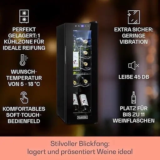 Холодильник винний KLARSTEIN Shiraz 12 Slim Uno (10034625) - фото 6