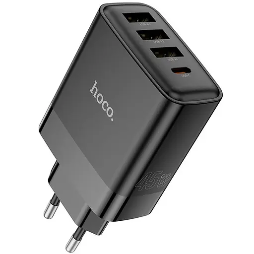СЗУ Hoco C127A Intelligent PD45W (3USB-A/1C) Black - фото 3