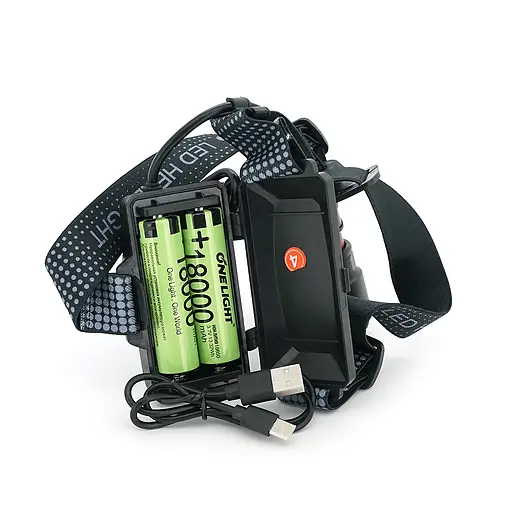 Налобный фонарик SY8503, Zoom, White+Red+Blue+White Hot, 4 режима, корпус металл, водостойкий, питание от 2*18650, Type-C кабель, BOX - фото 4