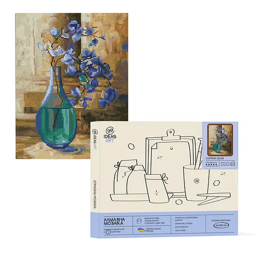Набір з алмазною мозаїкою "Скляна ваза" 40*50 см