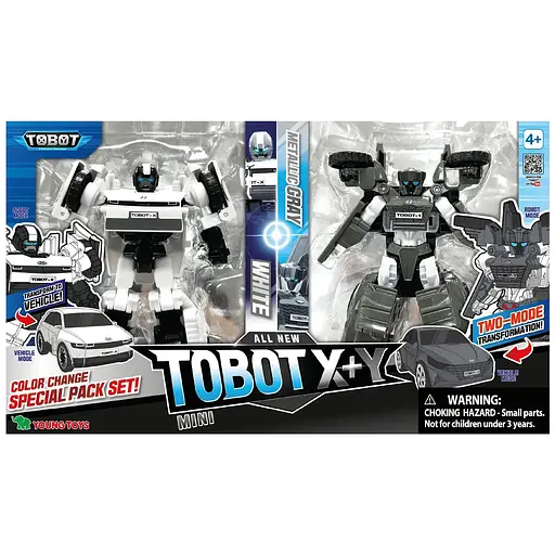Игрушка-трансформер мини S5 Tobot X белый + Tobot Y серый (301166) - фото 8