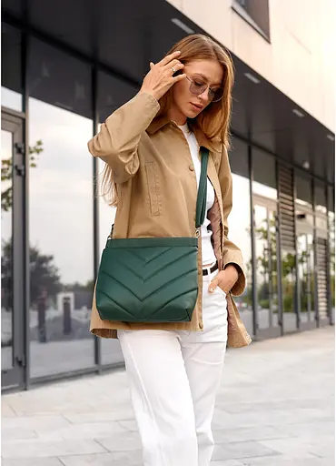 Сумка женская Sambag Rose зеленая 27 х 25 х 5 см (94380007) - фото 1