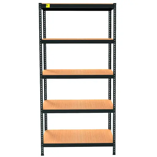 Металевий стелаж Emby Light Series (розмір 2100х900x300мм) 5 полиць ДСП до 100кг Чорний - фото 3