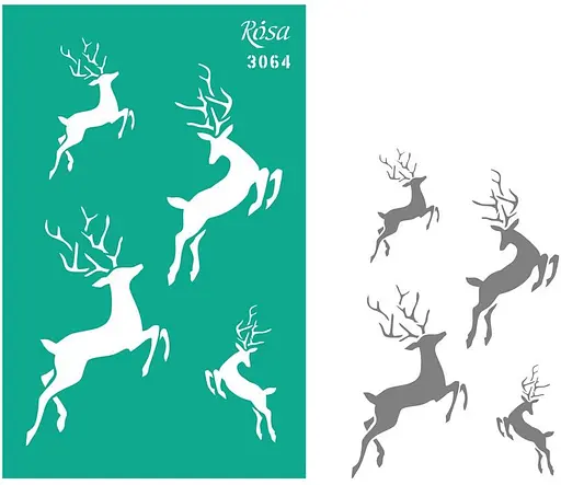 Трафарет багаторазовий самоклеючий №3064 Елементи та написи 13х20см серія Новий рік Rosa TALENT