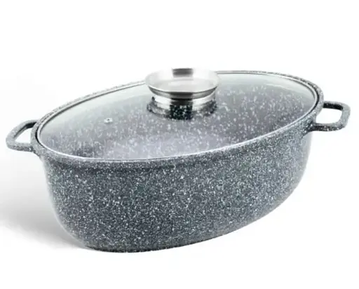 Гусятниця Edenberg EB-4602 з литого алюмінію з мармуровим покриттям з кришкою - фото 2