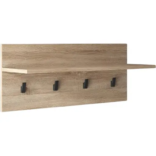Вешалка настенная VAYS для одежды на 4 крючка с полкой M-46 дуб сонома