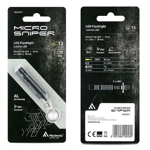 Ліхтар тактичний Mactronic Micro Sniper 13 Lm (MKC0011) - фото 4