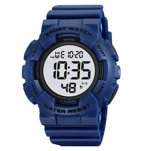 Чоловічий наручний спортивний годинник Skmei 2081 Синій з білим