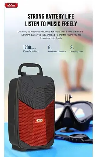 Колонка XO F29 Bluetooth з FM радіо акустика червона - фото 7