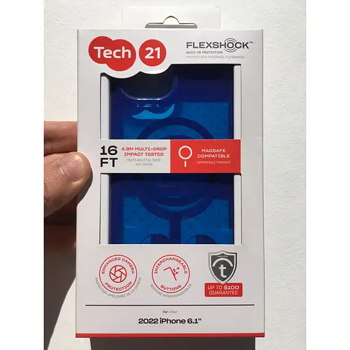 Оригінальний протиударний чохол Tech21 Evo Check MagSafe Blue для iPhone 13/14 (T21-9818) - фото 9