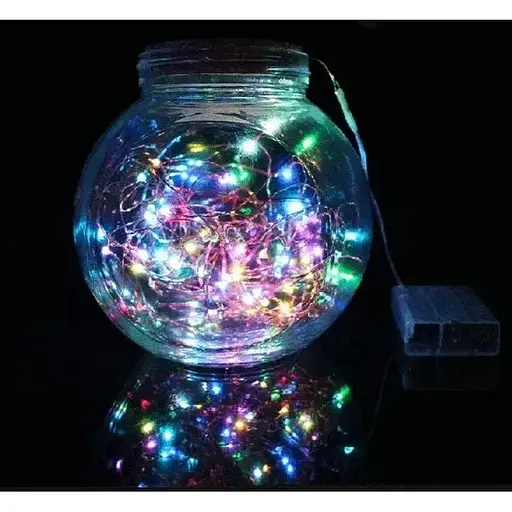 Светодиодная гирлянда нить капля росы 4.5 м 50 led батарейки RGB