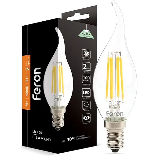 Світлодіодна лампа Feron LB-160 CF37 230V 7W E14 4000K (40085)