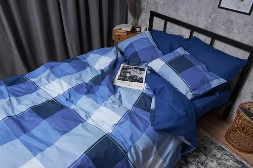 Комплект постельного белья Moon&Star Бязь Gold Люкс Finland Blue King Size 220x240 наволочки 2х50х70 - фото 3