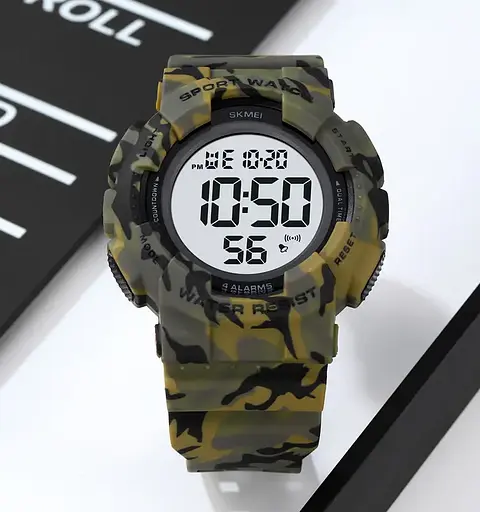 Чоловічий наручний спортивний годинник Skmei 2081 Камуфляж з білим - фото 6