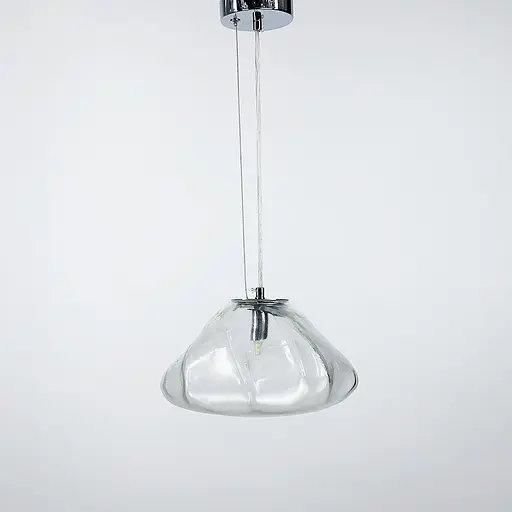 Скляний прозорий підвіс з легкими вигинами Ø 25 см | Line F | Арт. MJ82-250 CH - фото 5