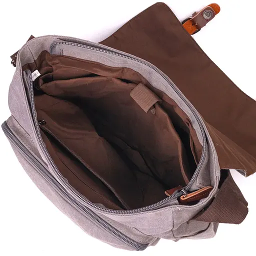 Містка горизонтальна чоловіча сумка для ноутбука з текстилю 36х33х10 см Vintage 36х33х10 см sum0021432 - фото 4