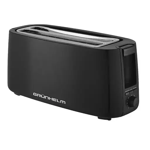 Тостер для хліба на 4 відділення Grunhelm GTR020BL тостерниця 7 ступенів прожарювання з функцією розморожування 1400Вт Чорний - фото 1