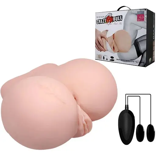Мастурбатор с двойной вибрацией и двумя входами Crazy Bull BM-009107Z-1, Телесный - фото 3