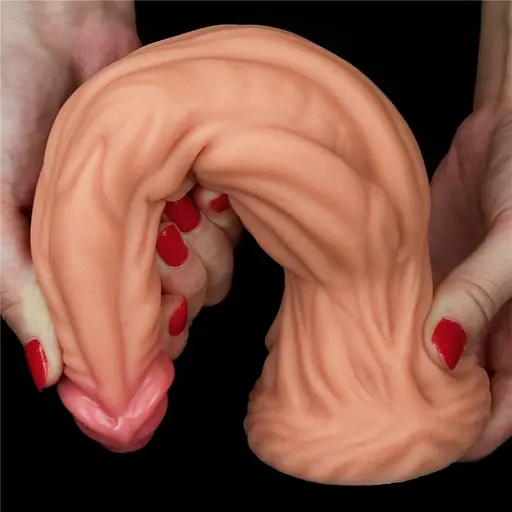 Фалоімітатор з присоскою Lovetoy Dual-Layered Silicone Nature Cock 24.5 см тілесний - фото 3