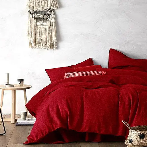 Простирадло класичне 200х220 см мікрофібра червоного кольору 327662