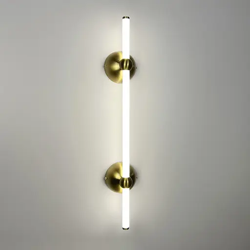 Линейное бра в латунном корпусе с двумя креплениями 62 см Line F Арт. WJ023/600-2 AB - фото 6