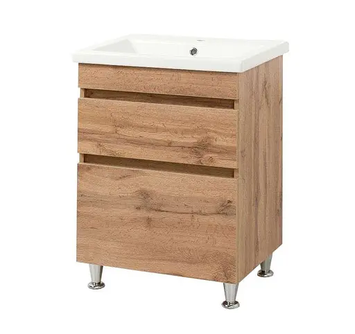 Тумба ПіК Мінімал Wood + раковина Cersanit Como 50 см 30412 - фото 1