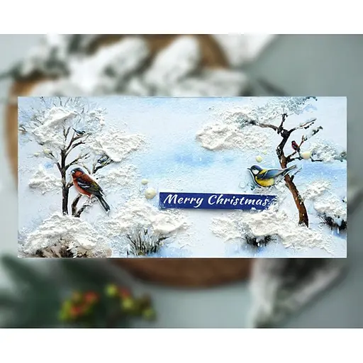 Набор для создания 2 шт открыток на подставках Зимний лес FDGCK-049, 20 см х 10 см - фото 4