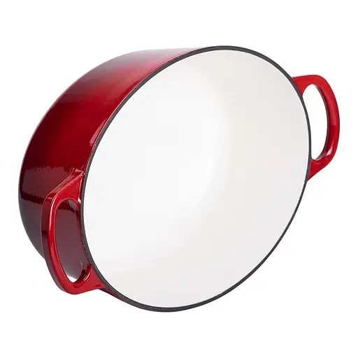 Гусятница чугунная эмалированная красная 6 литров Ø26 см с крышкой для тушения и запекания Yiwu HP-1-10-RED - фото 3