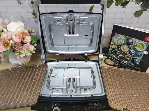 Прижимной контактный гриль O.M.S. Collection 3278, 2000 Вт Черный - фото 4