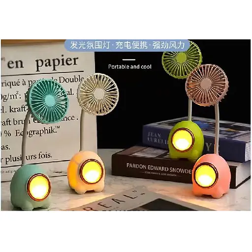 Вентилятор настольный, 24 см, свет, 2 режима, аккумулятор, USB-зарядка, 9.5x15.5x8 см (В ассортименте) - фото 2