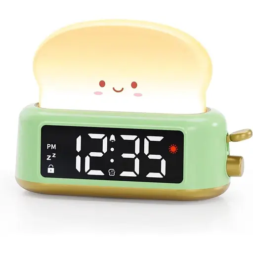Дитячий будильник у вигляді тосту таймер, повтор, регульована яскравість