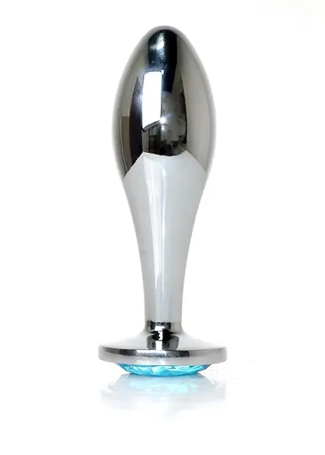 Анальна пробка Jewellery Silver Plug Clear L 10.5 см (синій)