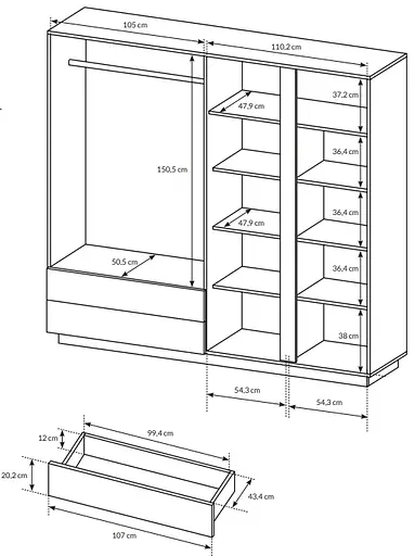 Шкаф для одежды Perfect Home Арко / Arco 4-дверный с зеркалом 4D2S/220 Белый глянец/дуб грандсон (PFH-091041) - фото 6