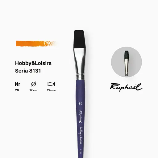 Синтетика плоская Raphaël Loisirs, №20, короткая ручка (Франция) - фото 2