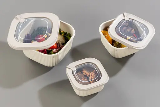 Набір контейнерів з кришками Idea Home Line Box 3 шт. 0.6/1.1/1.8 л бежевий (00685 Bej) - фото 4