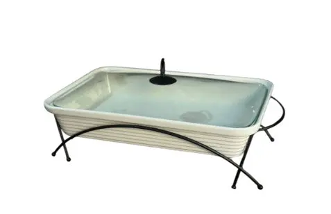 Мармит Maestro MR-11562-73 Керамическая мармитница с крышкой 2,4 л на подставке овальная 36,5 см Белый - фото 2