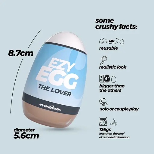 Мастурбатор яйце Crushious Ezy Egg The Lover (тілесний) - фото 10