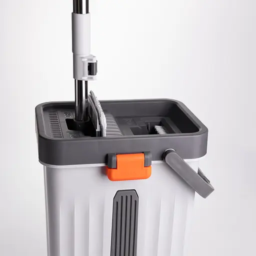 Швабра с ведром 14 л для мытья полов с отжимом плоская насадка из микрофибры набор для уборки дома ZhiyuCleanHP-35015-59 - фото 6