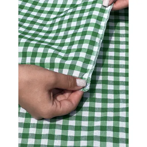 Скатертина в клітинку для столу Зефір 170х100 см Зелена - фото 9