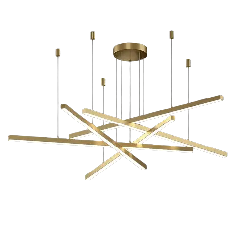 Люстра светодиодная потолочная PJ853 с пультом (Golden) 80х4см